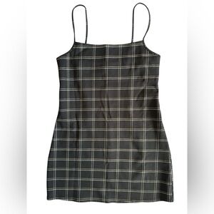 Forever 21 White Striped Black Mini Slip Dress Size Medium